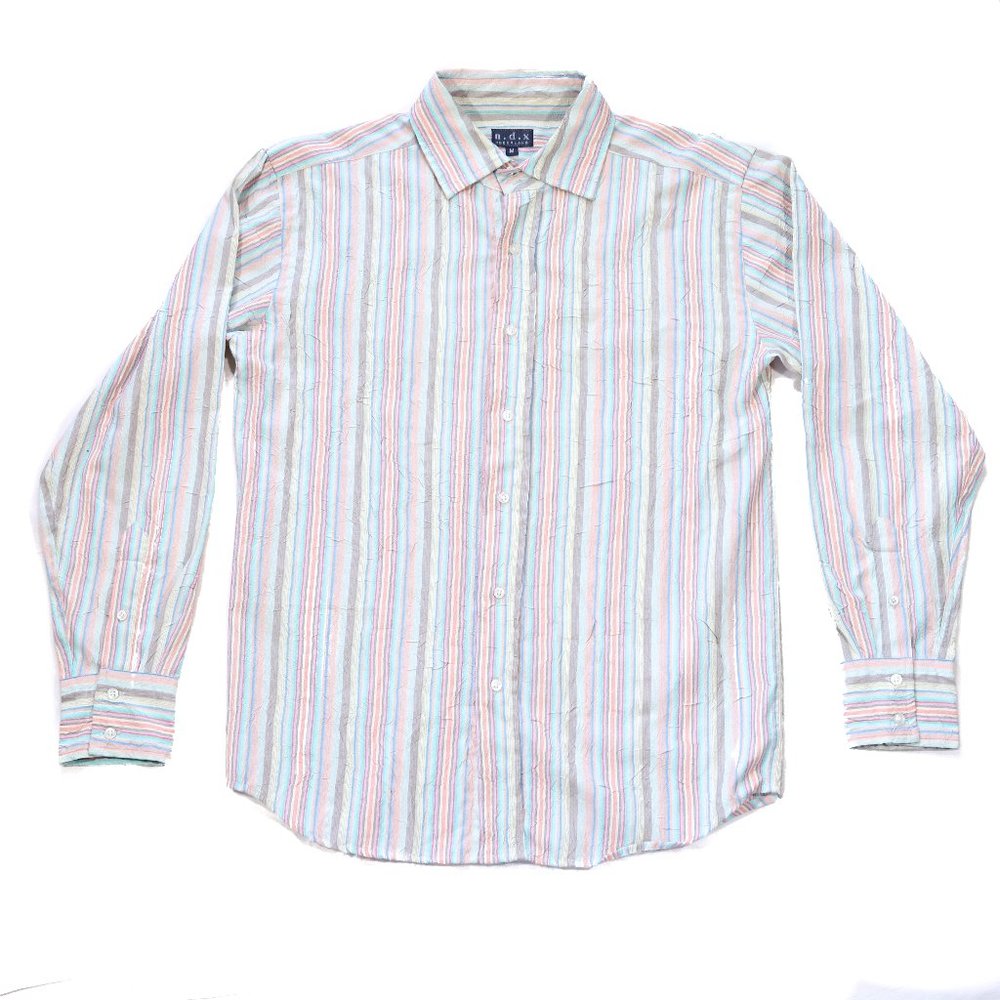 NDX Nederland Multicolor Crinkle Button Up Shirt